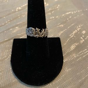 Sea life sterling silver band. Size 7